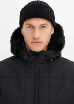 Doudoune courte à capuche avec bordure sherpa