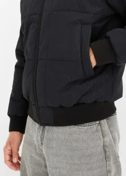 Doudoune courte à capuche avec bordure sherpa