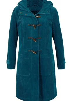 Duffle-coat en velours côtelé doublé