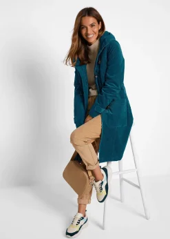 Duffle-coat en velours côtelé doublé