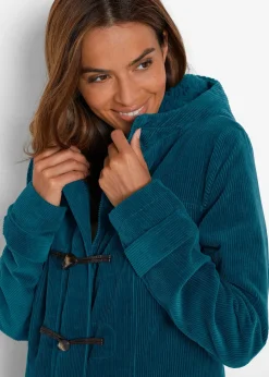 Duffle-coat en velours côtelé doublé