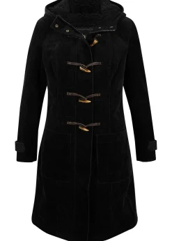 Duffle-coat en velours côtelé doublé
