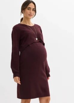 Ensemble 2 pièces en maille de grossesse avec un pull et une jupe