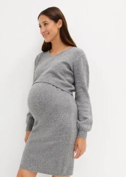 Ensemble 2 pièces en maille de grossesse avec un pull et une jupe