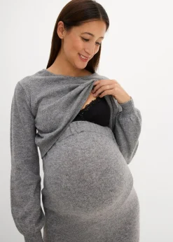 Ensemble 2 pièces en maille de grossesse avec un pull et une jupe