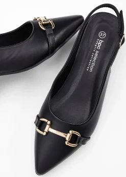 Escarpins slingback à talon plat