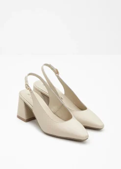 Escarpins slingback en cuir