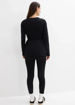 Gilet cache-cœur de grossesse et legging confortable (ens. 2 pces)