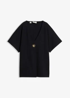 Gilet confortable en Punto di Roma avec bouton décoratif