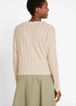 Gilet court en maille ajourée