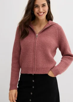 Gilet en maille à capuche