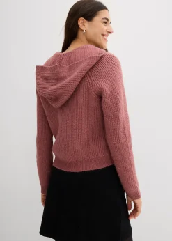 Gilet en maille à capuche