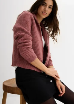 Gilet en maille à capuche