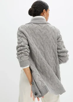 Gilet en maille à col châle et motif torsadé