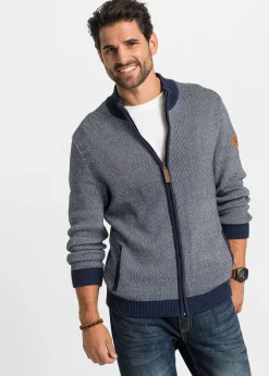 Gilet en maille 100% coton à col montant
