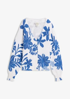 Gilet en maille à imprimé floral