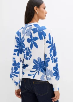 Gilet en maille à imprimé floral