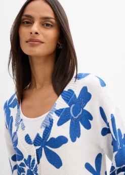 Gilet en maille à imprimé floral