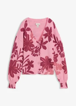 Gilet en maille à imprimé floral