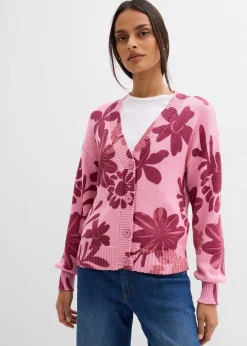 Gilet en maille à imprimé floral
