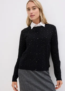 Gilet en maille avec strass