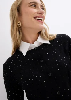 Gilet en maille avec strass