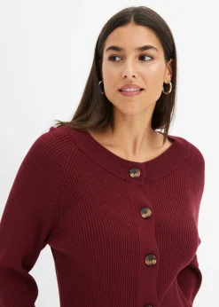 Gilet en maille côtelée, viscose majoritaire
