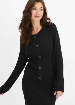 Gilet en maille côtelée, viscose majoritaire