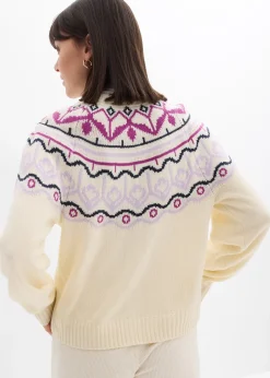 Gilet en maille oversize à motif norvégien