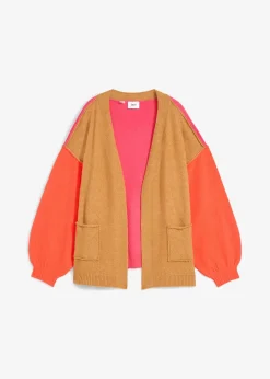 Gilet en maille oversize, motif color block