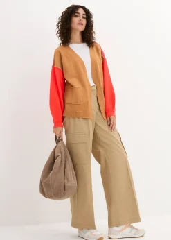 Gilet en maille oversize, motif color block