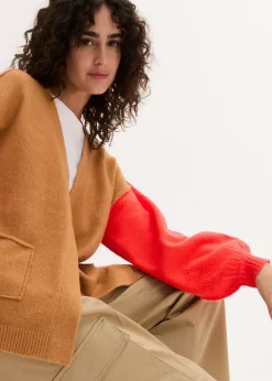 Gilet en maille oversize, motif color block