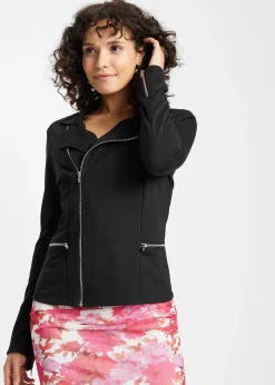 Gilet esprit motard en jersey de viscose mélangée