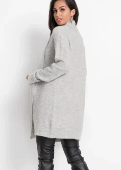 Gilet long en maille à col châle