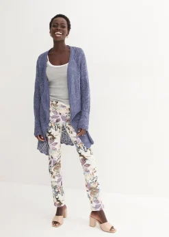 Gilet long en maille ajourée