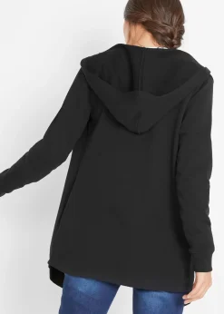 Gilet long en molleton de coton mélangé