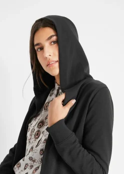 Gilet long en molleton de coton mélangé