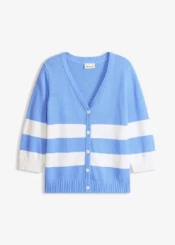 Gilet rayé en maille de coton