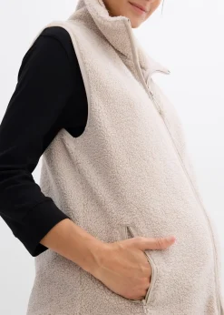 Gilet sans manches de grossesse et de portage en sherpa douillette