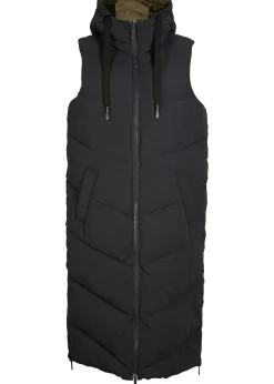 Gilet sans manches matelassé réversible en polyester recyclé avec capuche