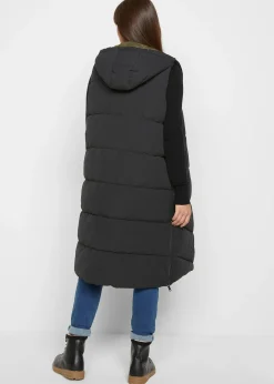 Gilet sans manches matelassé réversible en polyester recyclé avec capuche