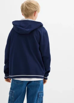 Gilet style universitaire à capuche en molleton 100% coton