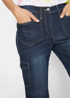 Jean 3/4 cargo stretch, taille normale