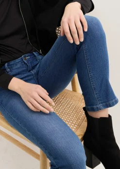Jean 7/8 extensible, bas fendu