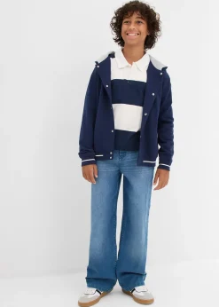 Jean à taille réglable, coupe droite et loose