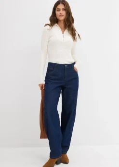 Jean balloon taille mi-haute