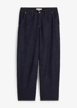 Jean balloon taille mi-haute ultra doux, cropped