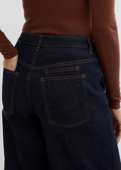 Jean balloon taille mi-haute ultra doux, cropped