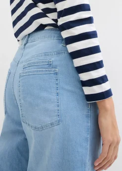 Jean balloon taille mi-haute ultra doux, cropped