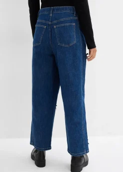 Jean barrel, taille haute et élastiquée